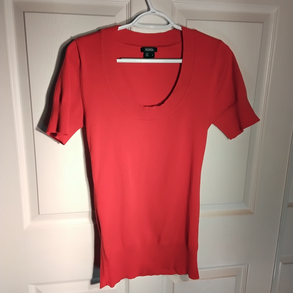 XOXO Women's Red Short Sleeve Top